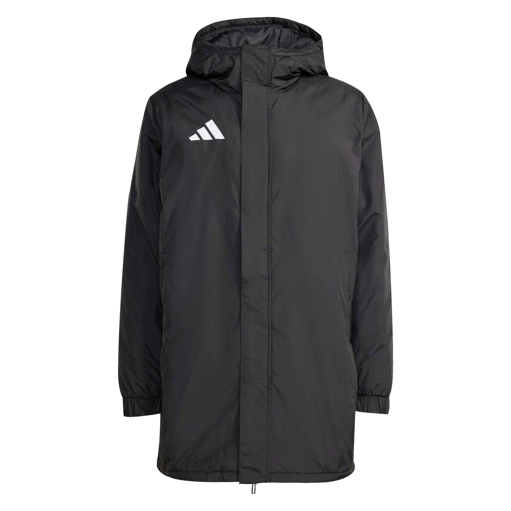 Adidas, Mannen, Hardloopjack, Schwarze Herren-Stadionjacke Von Entrada (L), Wit, Zwart, L