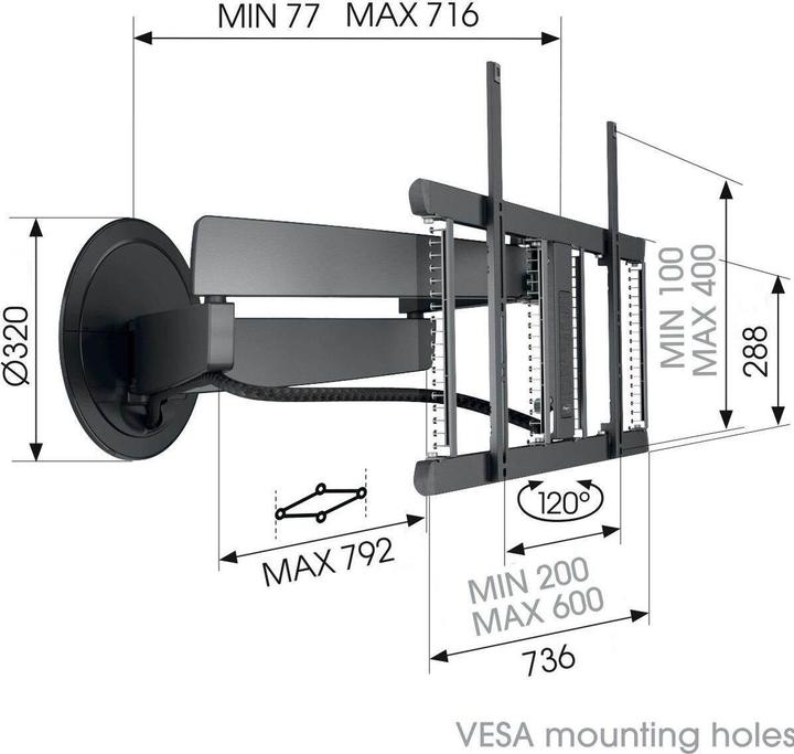 Immagine prodotto Vogels TVM 7675 (Muro, 77", 35 kg)