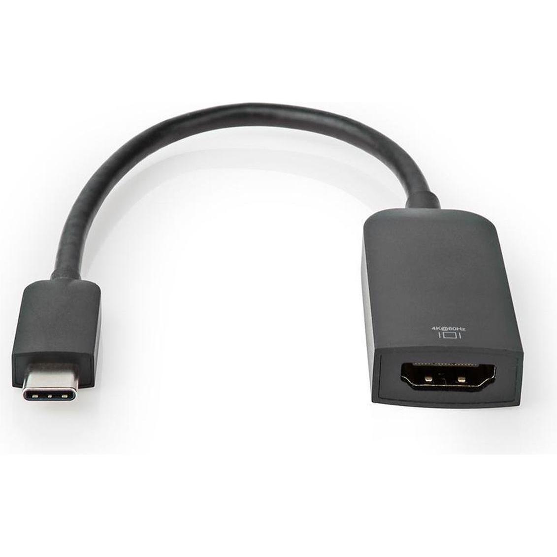Nedis Adattatore USB-C™ USB 3.2 Gen 1 USB-C™ Maschio HDMI™ Femmina 4K@60Hz 0,20 m Rotondo (HDMI, 20 cm), Adattatore dati + video, Nero