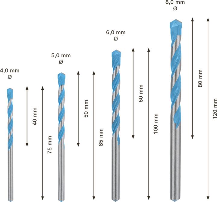 Produktbild Bosch Professional Zubehör EXPERT MultiConstruction CYL-9 Bohrer-Set, 4/5/6/8 mm, 4-tlg. (6 mm, 8 mm, 4 mm, 5 mm)