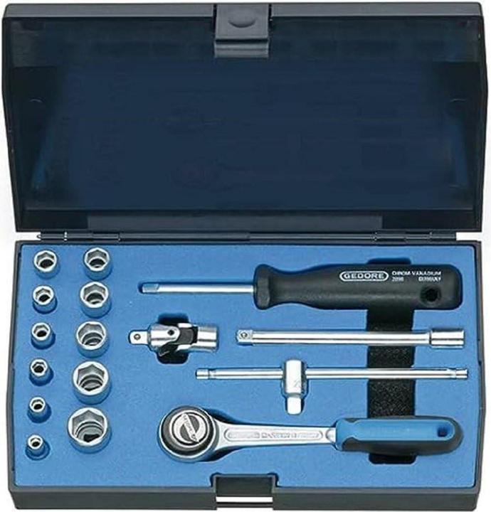 Actual product image Gedore 20 EMU-3 Socket spanner set 1/4" 16 pcs hexagon 4-13 mm (6 mm, 12 mm, 10 mm, 7 mm, 11 mm, 5 mm, 8 mm, 9 mm, 13 mm, 4 mm)