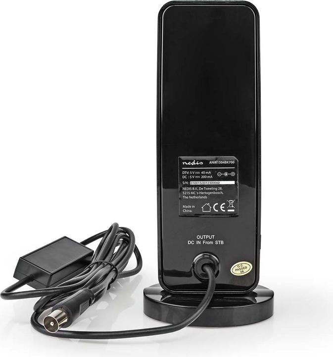 Produktbild Nedis Innenantenne Aktiv FM/UHF/VHF Empfangsbereich: 0-15 km LTE700 Verstärkung dBi (bei Antennenkab (Zimmerantenne, 28 dB, UKW / MW / LW, DAB/ DAB+)