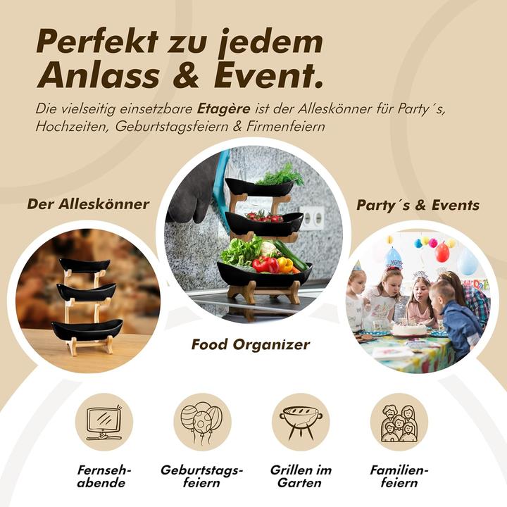 Immagine prodotto Vaneja Obst Etagere 3-stöckig mit Bambusständer