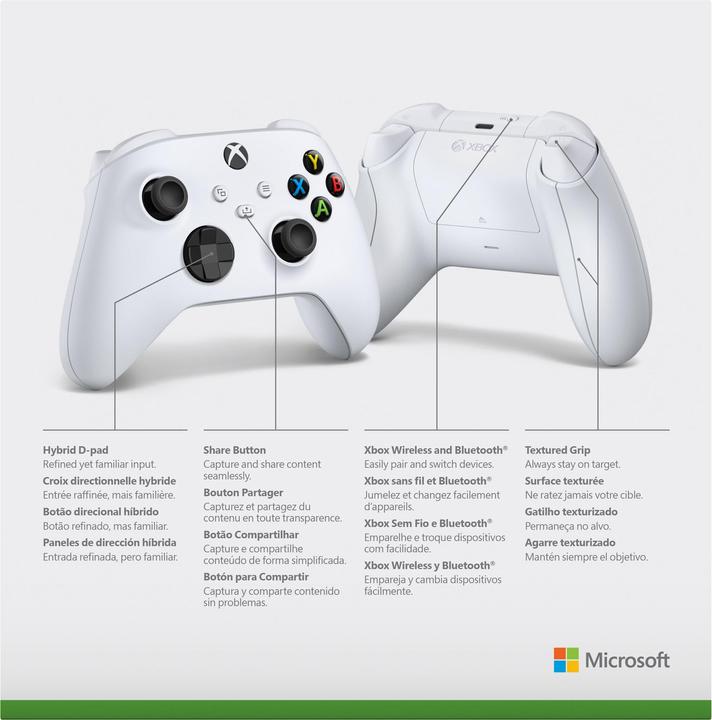 Immagine prodotto Microsoft Xbox Wireless Controller - Robot White (Xbox One X, Xbox Series X, PC, Xbox One S, Xbox Serie S)