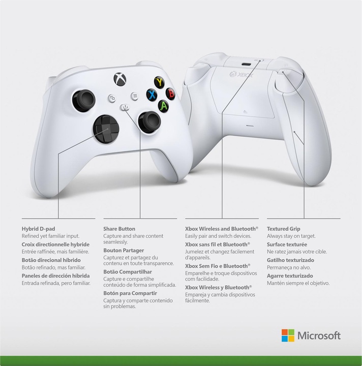 Produktbild Microsoft Xbox Wireless Controller - Robot White (Xbox One X, Xbox Series X, PC, Xbox One S, Xbox Series S)