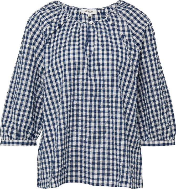 Immagine prodotto s.Oliver Seersucker-Bluse mit 3/4-Ärmeln und Raffung (48)