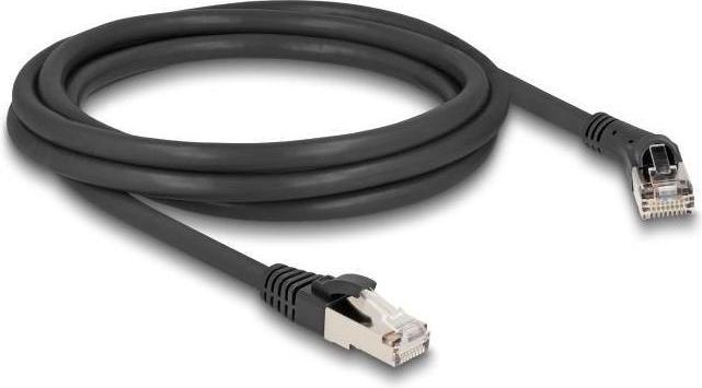 Produktbild Delock RJ45 Netzwerkkabel Cat.8.1 S/FTP Stecker 45ï¿½ nach rechts gewinkelt zu Stecker gerade bis 40 (S/FTP, CAT8.1, 2 m)