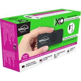 Digiquest Ricevitore Digitale Terrestre Stick Dvb-t2 full (DVB-T2), Ricevitore TV, Nero