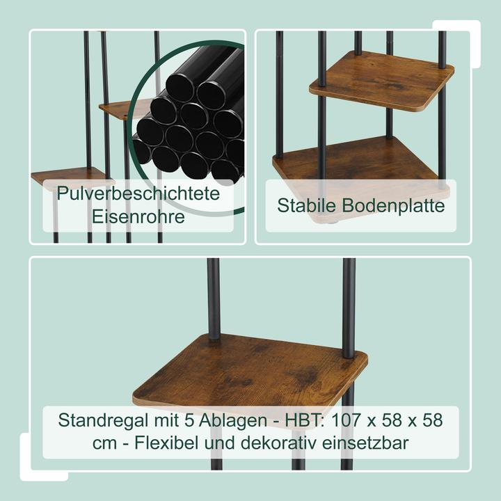 Actual product image Relaxdays Pflanzenregal Metall 5 Ablagen