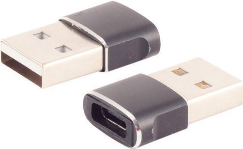 Actual product image Shiverpeaks ®-BASIC-S--Adapter USB A plug to USB C socket, 2.0, slim, metal design (USB-A, USB-C)