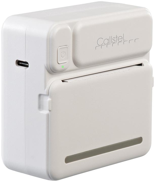 Produktbild Callstel Mobiler Akku-Mini-Foto-/Etiketten-Thermodrucker, App, 200 dpi, BT 5.1 (Schwarz-Weiss)
