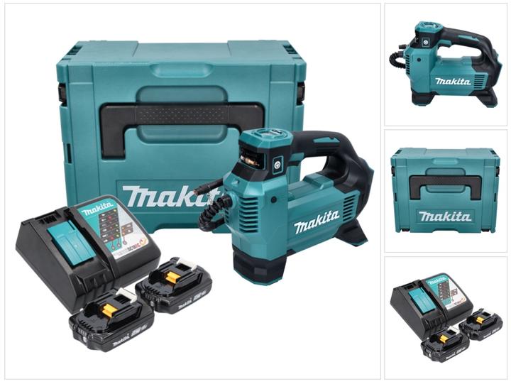 Produktbild Makita DMP 181 RAJ Akku Kompressor 18 V 11,1 bar + 2x Akku 2,0 Ah + Ladegerät + Makpac (11.10 Bar)