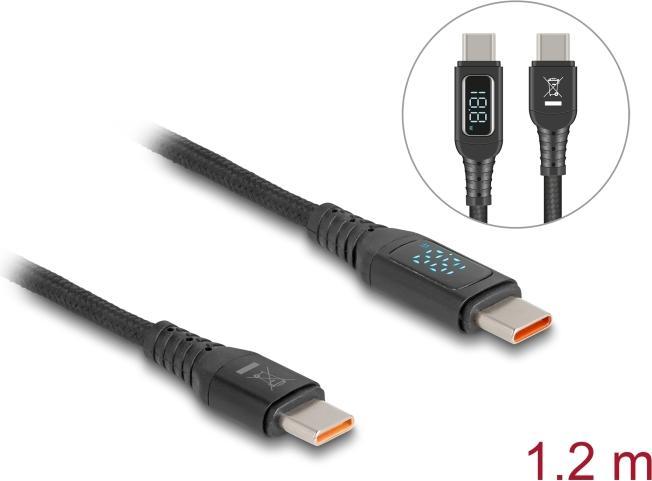 Actual product image Delock USB 2.0 Quick Charge Cable USB Type-C Plug to Plug (1.20 m, USB 2.0, 140 W)