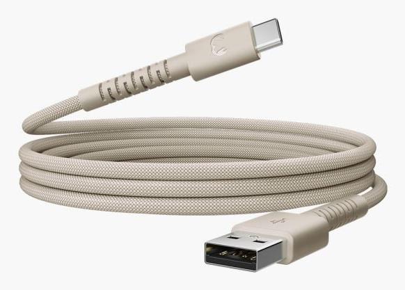 Image du produit Fresh'N Rebel Fresh 'n Rebel USB-A zu USB-C silikon geflochtenes Kabel"FlexWave" 2m, Silky Sand (2 m, 18 W)