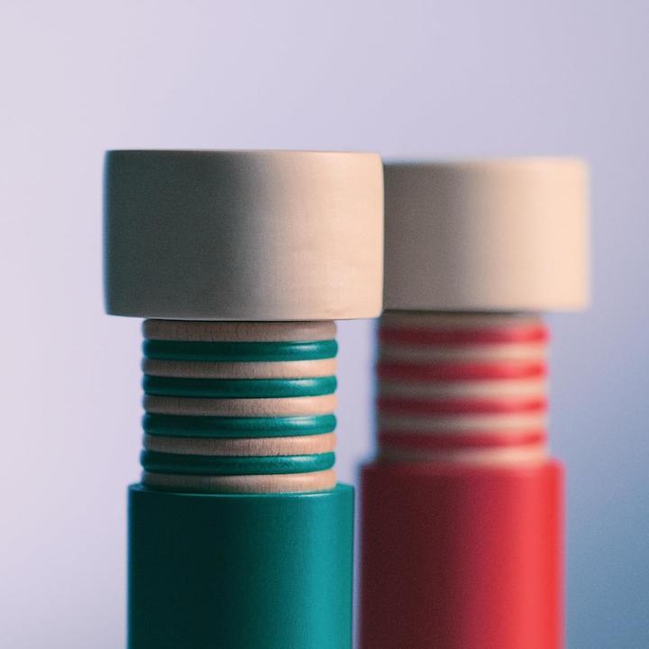 Image du produit Alessi Moulin à sel/poivre Twergi en bois de hêtre (Poivre, Sel)