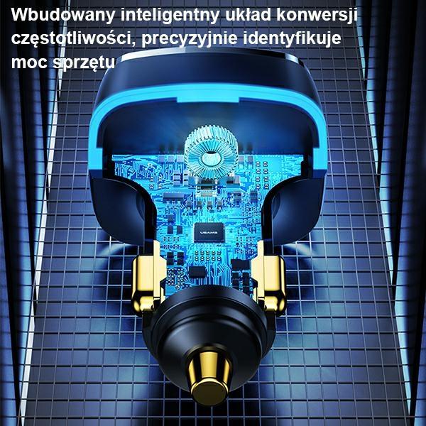 Image du produit Usams Ład. sam. 2xUSB+1xUSB-C C24 80W (only head) Fast Charge czarny/black CC126TC01 (US-CC126)