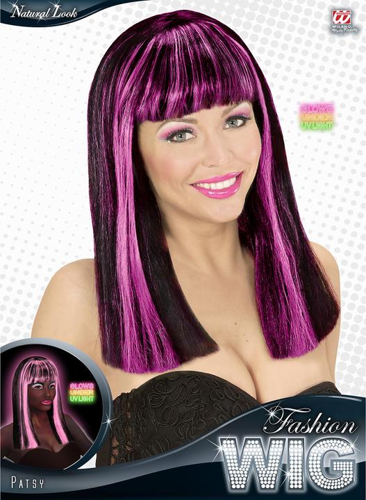 Produktbild Widmann PERÜCKE PATSY SCHWARZ MIT NEONPINKEN STRÄHNCHEN in Polybag