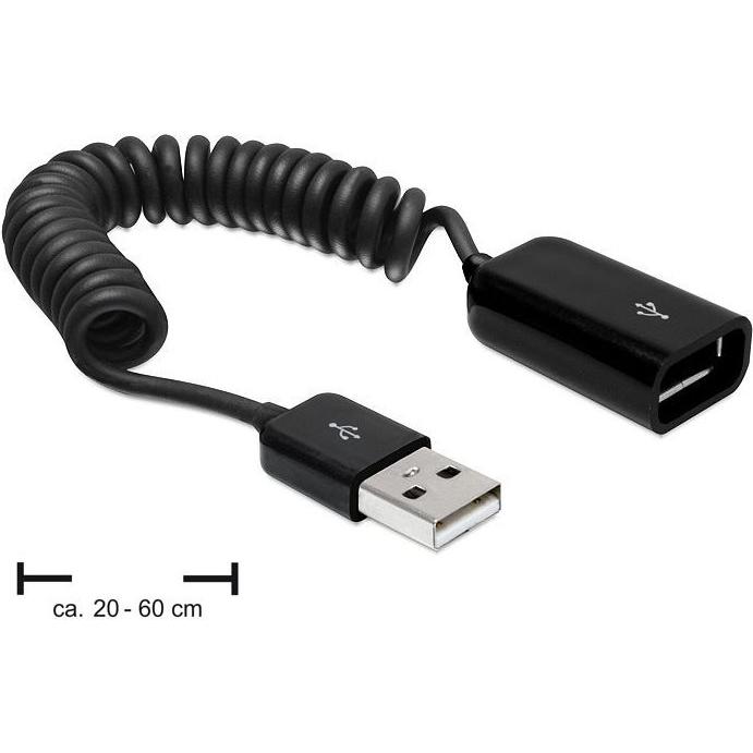 Delock USB Verlängerungskabel (0.20 m, USB 2.0), USB Kabel