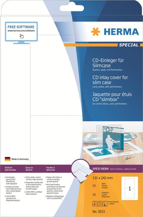 Produktbild HERMA CD Einleger A4