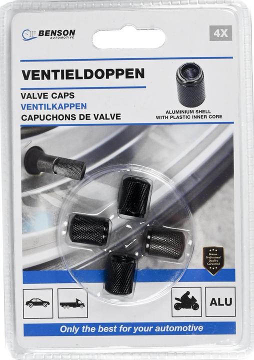 Produktbild Benson Ventilkappen 4-tlg Aluminium schwarz