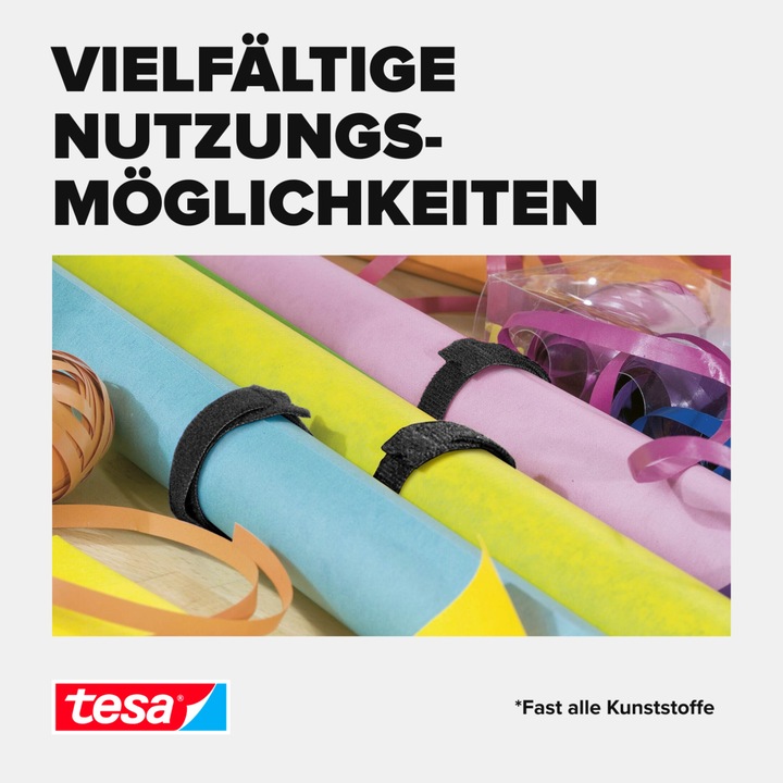 Actual product image tesa On & Off Cable Manager (Velcro cable ties, 5000 mm, 1 pcs.)