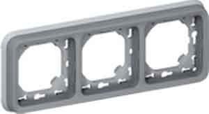 Actual product image Legrand Plexo55 Modular moisture-proof cover frame 3-fold horizontal moisture-proof surface-mounted grey