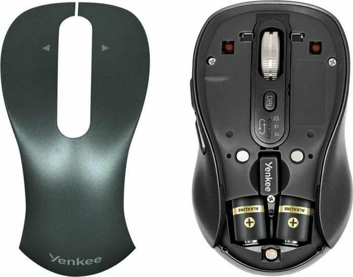 Actual product image Yenkee YMS 2010BK WL GYRO schwarz / kabellose optische Maus / 3200 DPI / 6 Tasten / 2,4 GHz / BT (Wireless)