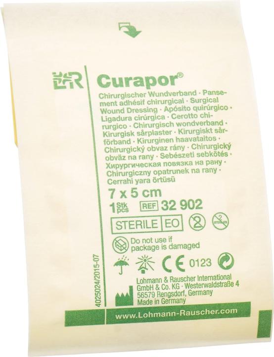 Actual product image Curapor Surgical wound dressing 7x5cm sterile (5 x)