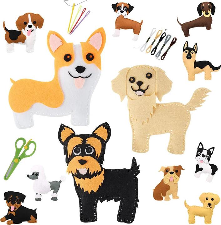 Activity Board DIY Nähen Tiere Craft Kit Wald Kreaturen DIY Nähen Filz Plüschtiere für Kinder Anfänger nähen