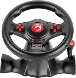 Immagine prodotto Marvo Volante GT-903, volante con pedali e leva del cambio, 16 pulsanti, USB, nero (PC)