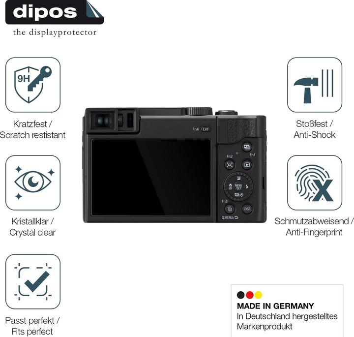 Produktbild Dipos Anti-Shock Displayschutz 9H (Displayschutz, Canon PowerShot V1)