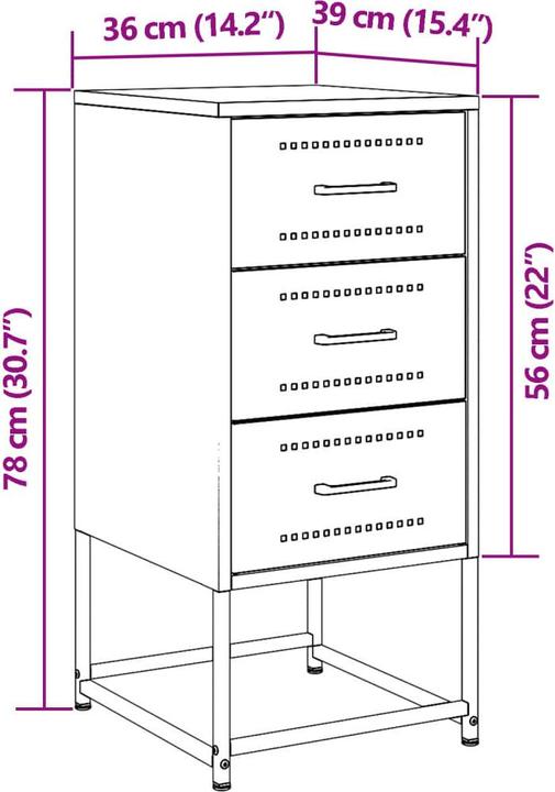 Produktbild vidaXL Nachttisch (36 x 39 x 78 cm)