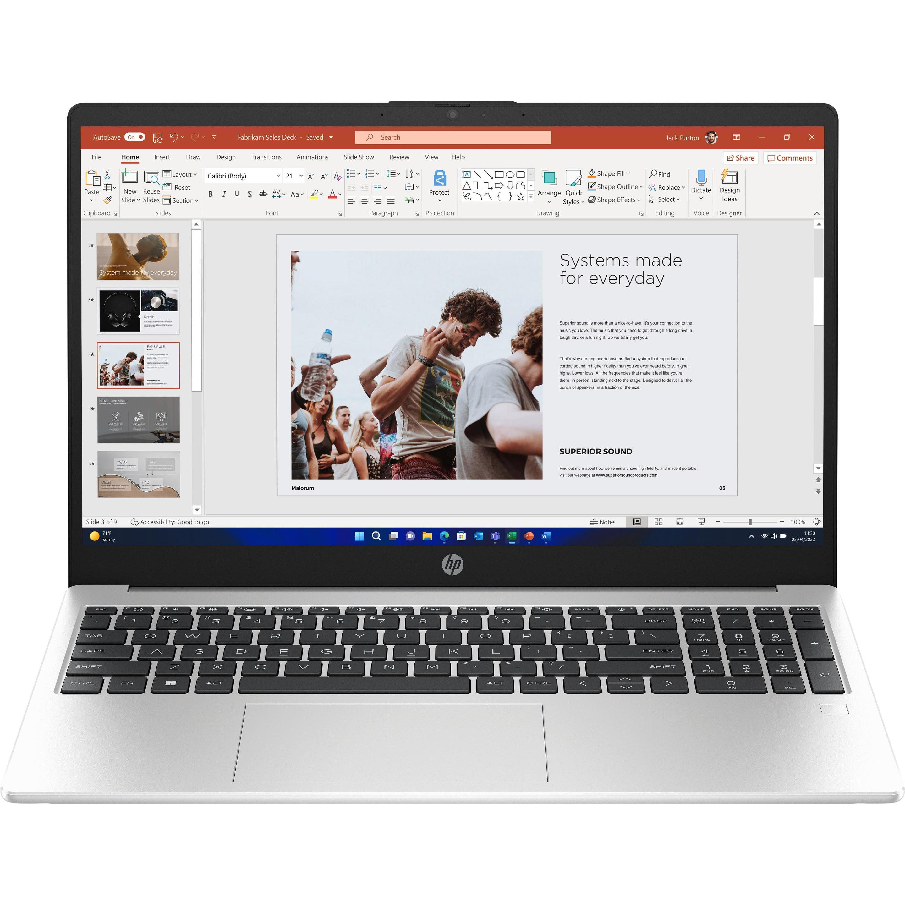 HP 250 G10 (15.60", Intel Core i5-1334U, 16 GB, 512 GB, Eng. Int.), Notebook, Silber
