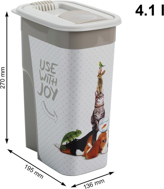 Actual product image Rotho FLO animal food bulk tin