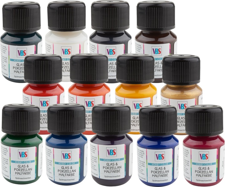 Produktbild VBS Glas- & Porzellanmalfarbe, 30 ml (Weiss, 30 ml)