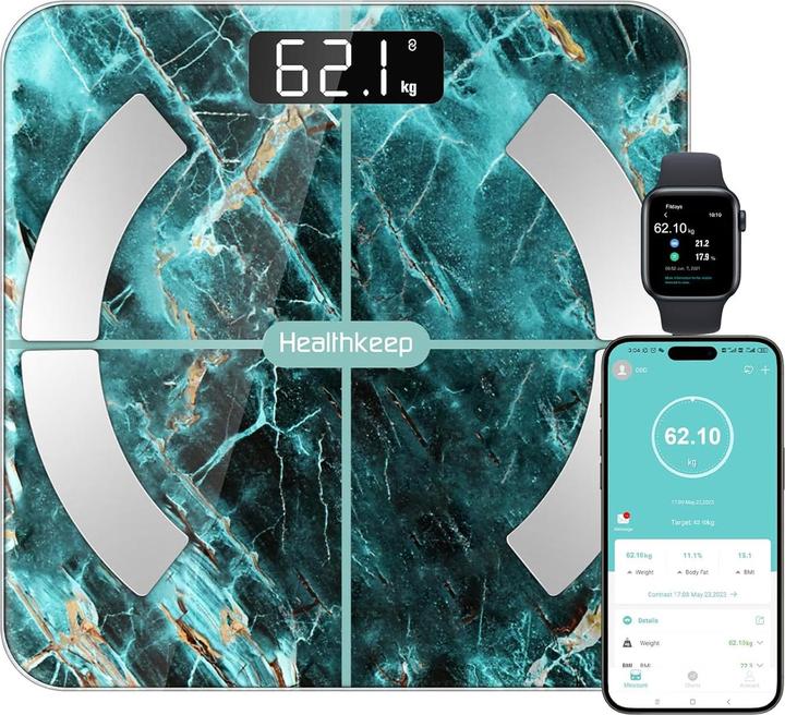Produktbild Healthkeep Digitale Körperfettwaage mit App & Bluetooth-Funktion (180 kg)