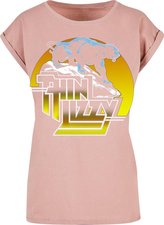 Actual product image Merchcode Ladies Thin Lizzy - TL Panther Extended Shoulder Tee - 181491 (S)