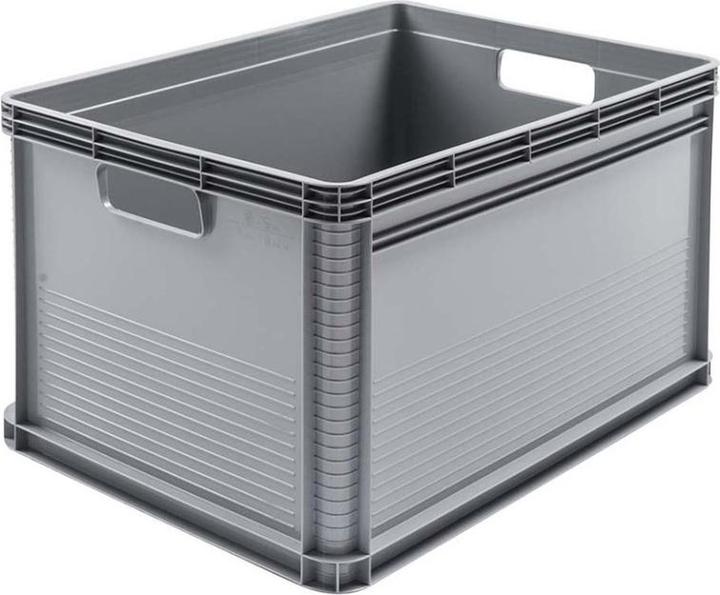 Actual product image keeeper Storage box ""robert"", 64 litres, nordic-grey Load capacity: 30 kg, food-safe, acid- and (60 x 40 x 32 cm, 64 l)