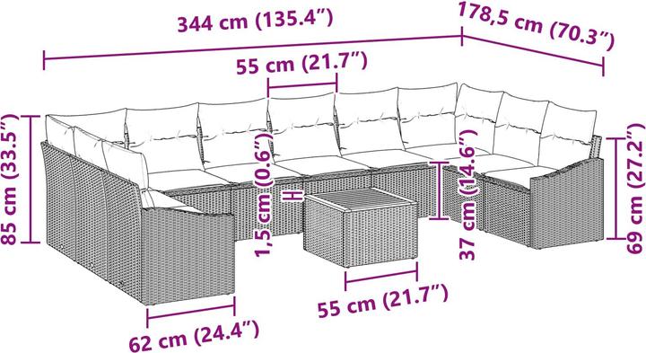 Produktbild vidaXL Gartenmöbel Set