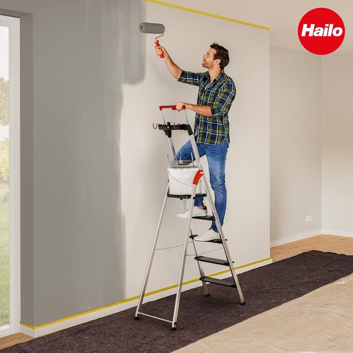 Produktbild Hailo L100 TopLine, Alu-Sicherheits-Stehleiter, 6 Stufen (Stehleiter, 116 cm)