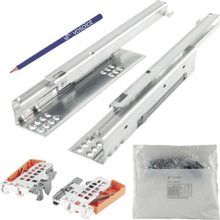 Produktbild Vasalat Blum Tandem Teilauszug Set Schubladenauszug 270mm Blumotion + Kupplung bis 30kg