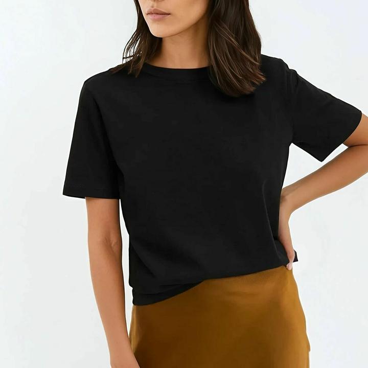 Image du produit La Redoute Collections T-shirt à encolure ronde et manches courtes (S)