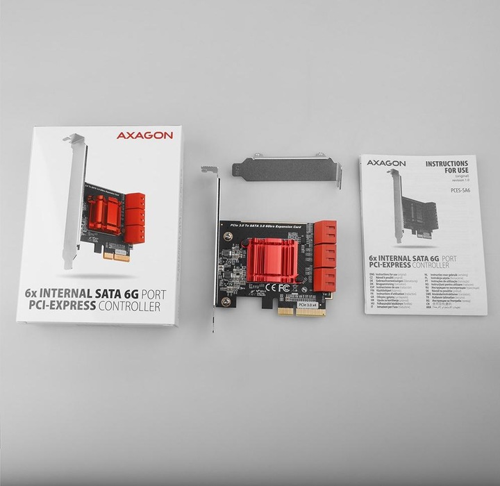 Actual product image Axagon PCES-SA6 interface cards/adapter Internal SATA
