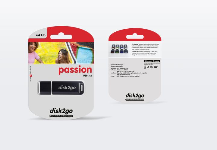 Image du produit Disk2go passion 3.0 (64 Go, USB-A)