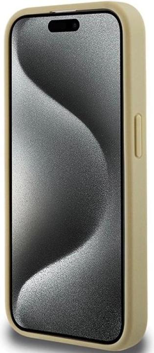Produktbild Hello Kitty HKHMP15LPGHCKD iPhone 15 Pro 6.1" złoty/gold hardcase Leather Kitty Head MagSafe (Apple iPhone 15 Pro)