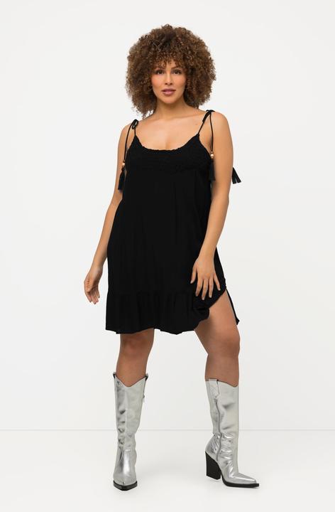 Image du produit Ulla Popken Robe en crêpe, sans manches. Bretelles à nouer. Décolleté rond. (46, 48)