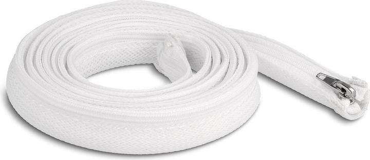Produktbild Delock Geflechtschlauch mit Reissverschluss hitzebeständig 2 m x 20 mm weiss (Kabelschlauch, 200 cm)