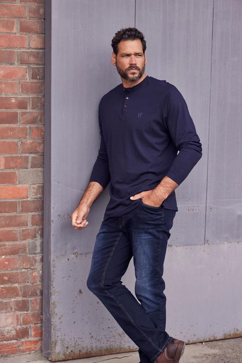 Actual product image JP1880 Henley, Basic, Top, Long-sleeve, Button placket, Up to 8XL (L)