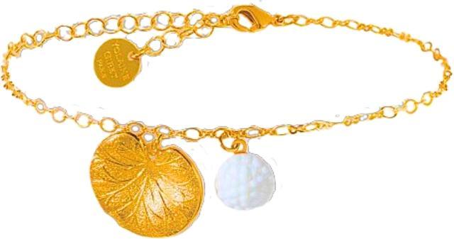 Actual product image Yolaine Giret Yolaine Griet Nymphéas bracelet (Porcelain, Gold-plated with fine gold 999 thousandths)