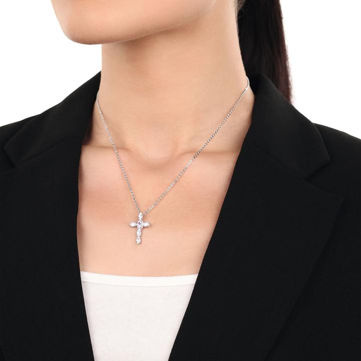 Produktbild Amor Anhänger für Damen, 925 Sterling Silber, Zirkonia synth. | Kreuz (Silber 925)